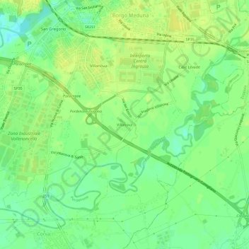 Carte topographique Villanova, altitude, relief