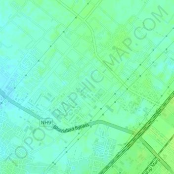 Carte topographique Rajnagar Extension, altitude, relief