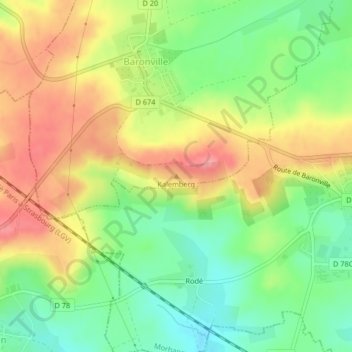 Carte topographique Kalenberg, altitude, relief
