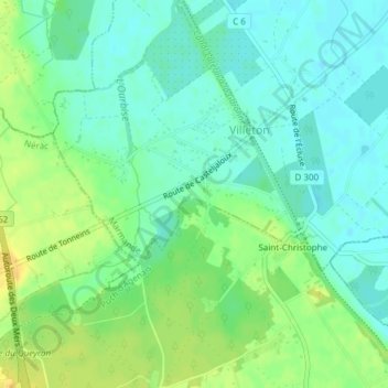 Carte topographique Buros, altitude, relief