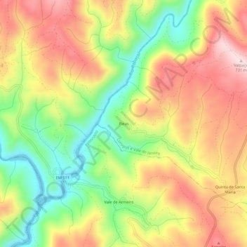 Carte topographique Palas, altitude, relief
