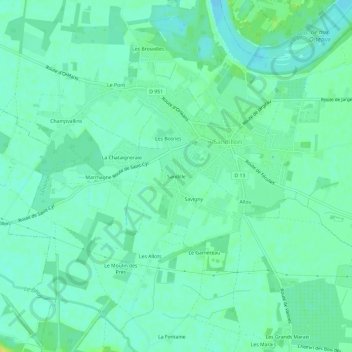 Carte topographique Sandille, altitude, relief