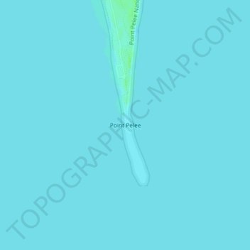 Carte topographique Point Pelee, altitude, relief