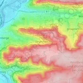 Carte topographique Ziegenhain, altitude, relief