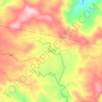 Carte topographique Bago, altitude, relief