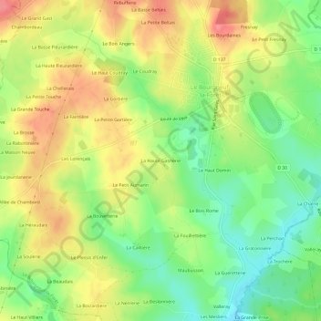 Carte topographique La Haute Gasnerie, altitude, relief