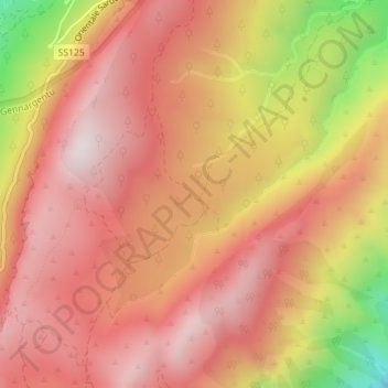Carte topographique Ghivine, altitude, relief