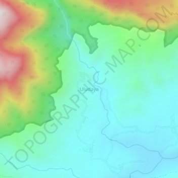 Carte topographique Uludaya, altitude, relief