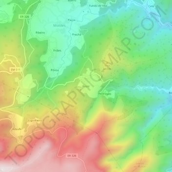 Carte topographique Fuste, altitude, relief