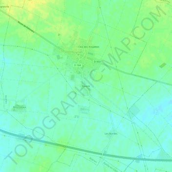 Carte topographique Rouvre, altitude, relief