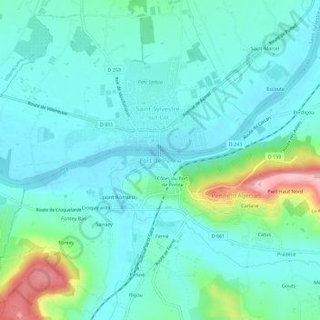 Carte topographique Port de Penne, altitude, relief