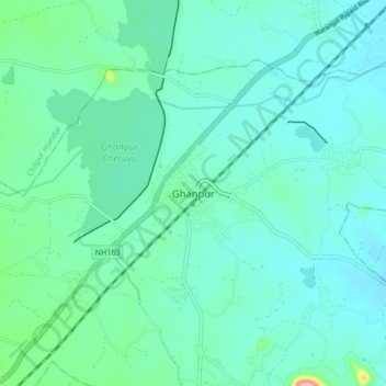 Carte topographique Ghanpur, altitude, relief