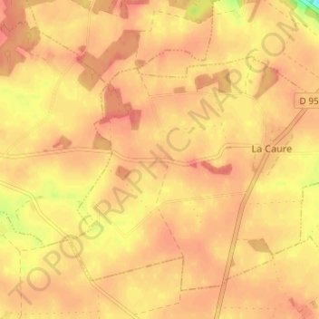 Carte topographique Le Mesnil, altitude, relief