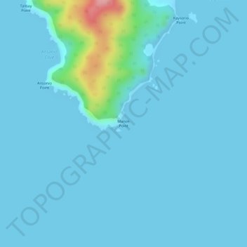 Carte topographique Manok Point, altitude, relief