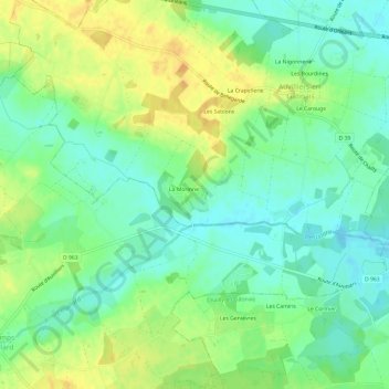 Carte topographique La Morrine, altitude, relief