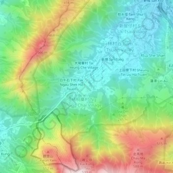 Carte topographique 寨乪, altitude, relief