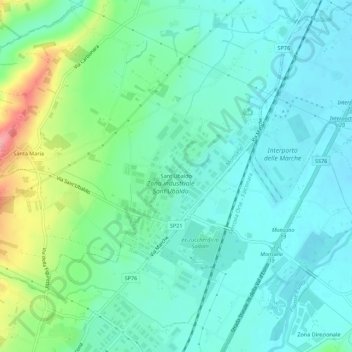 Carte topographique Sant'Ubaldo, altitude, relief
