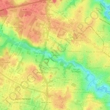 Carte topographique L'Hopitau, altitude, relief