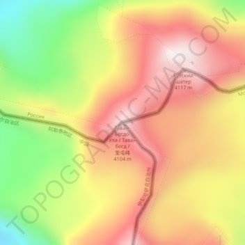 Carte topographique Таван-Богдо-Ула / Таван богд / 奎屯峰, altitude, relief