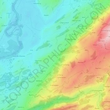 Carte topographique Ottacker, altitude, relief