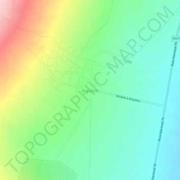 Carte topographique Anjullón, altitude, relief