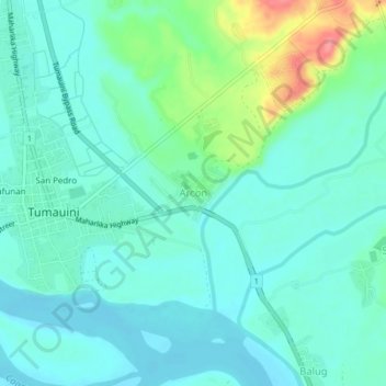 Carte topographique Arcon, altitude, relief
