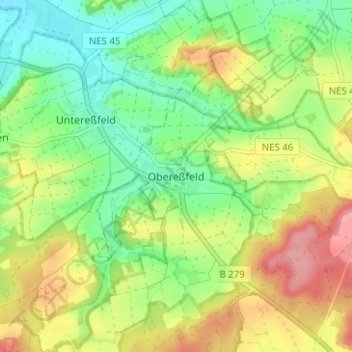 Carte topographique Obereßfeld, altitude, relief