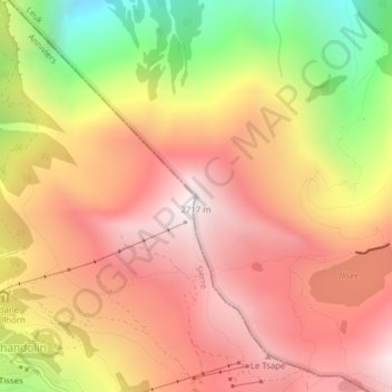 Carte topographique Le Cornier, altitude, relief