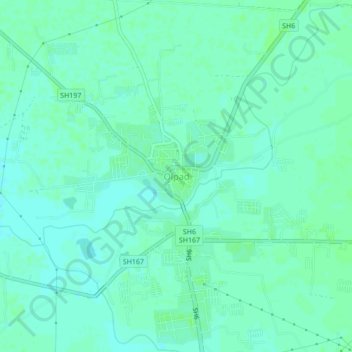 Carte topographique Olpad, altitude, relief