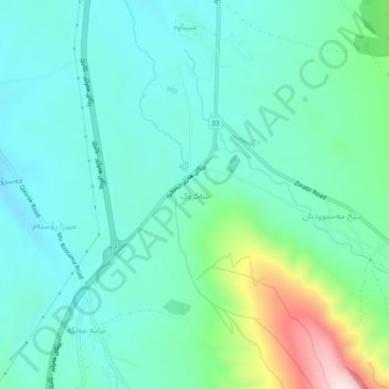 Carte topographique Shakrok, altitude, relief