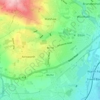 Carte topographique Starling, altitude, relief