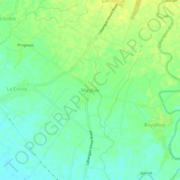 Carte topographique Magbay, altitude, relief