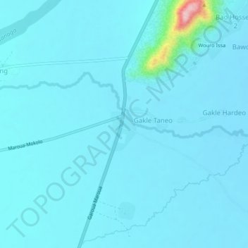 Carte topographique Gaklé, altitude, relief