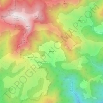 Carte topographique Dobraia, altitude, relief