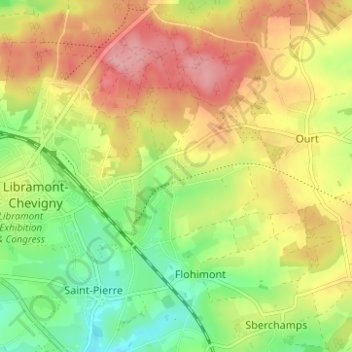 Carte topographique Presseux, altitude, relief