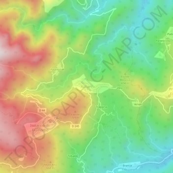 Carte topographique Acciani, altitude, relief