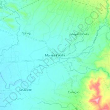 Carte topographique Moises Padilla, altitude, relief