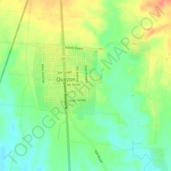 Carte topographique Alunan, altitude, relief