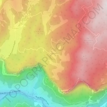 Carte topographique Charmeil, altitude, relief
