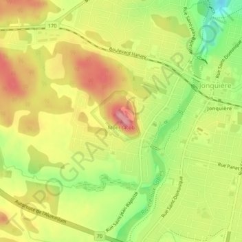 Carte topographique Mont Jacob, altitude, relief