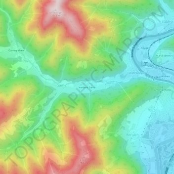 Carte topographique Vordere Gams, altitude, relief