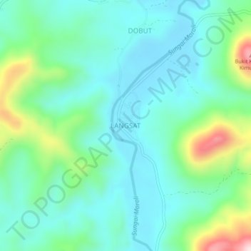Carte topographique LANGSAT, altitude, relief