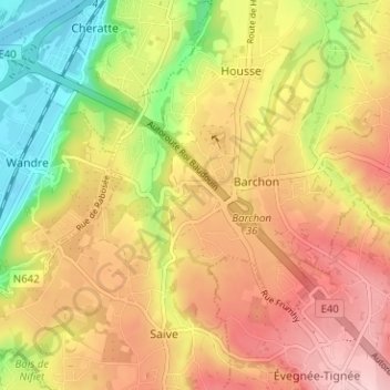 Carte topographique Chefneux, altitude, relief