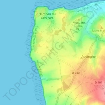 Carte topographique Waringzelle, altitude, relief