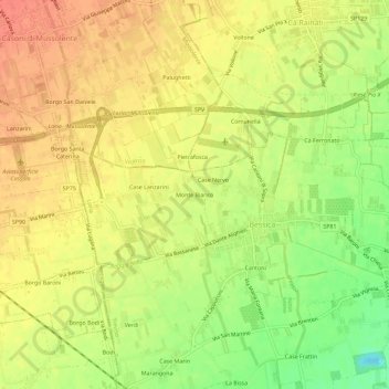 Carte topographique Monte Bianco, altitude, relief