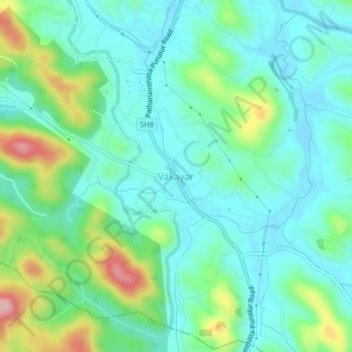 Carte topographique Vakayar, altitude, relief