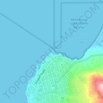 Carte topographique Boomer Beach, altitude, relief