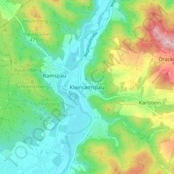 Carte topographique Kleinramspau, altitude, relief