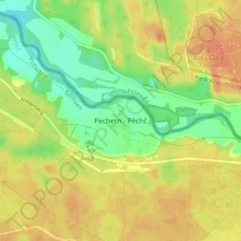 Carte topographique Pechern, altitude, relief