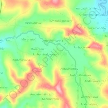 Carte topographique Antanetibe, altitude, relief